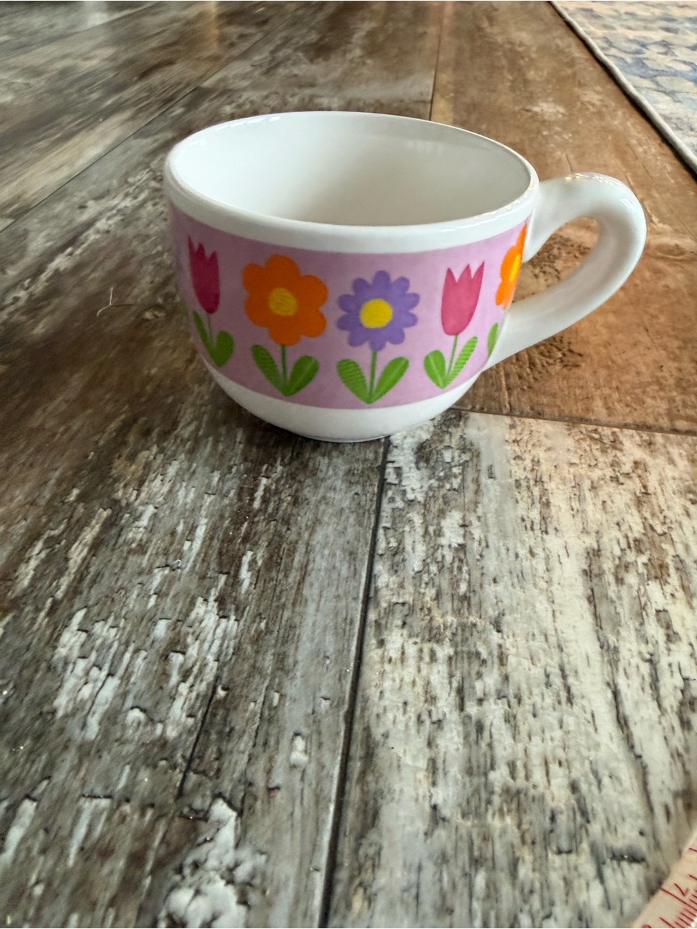2 for $15: vintage Tulip Garden floral mid-century ceramic coffee mug/ tea cup - Picture 3 of 3
